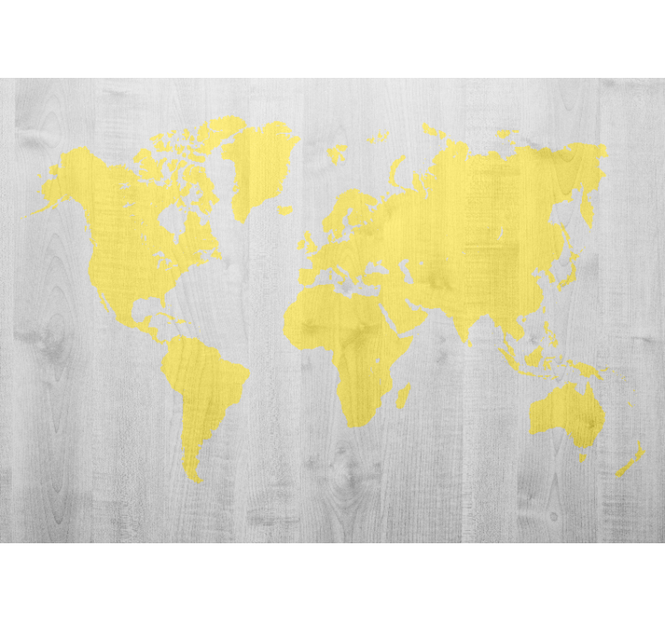 World map wallpaper yellow world map - TenStickers
