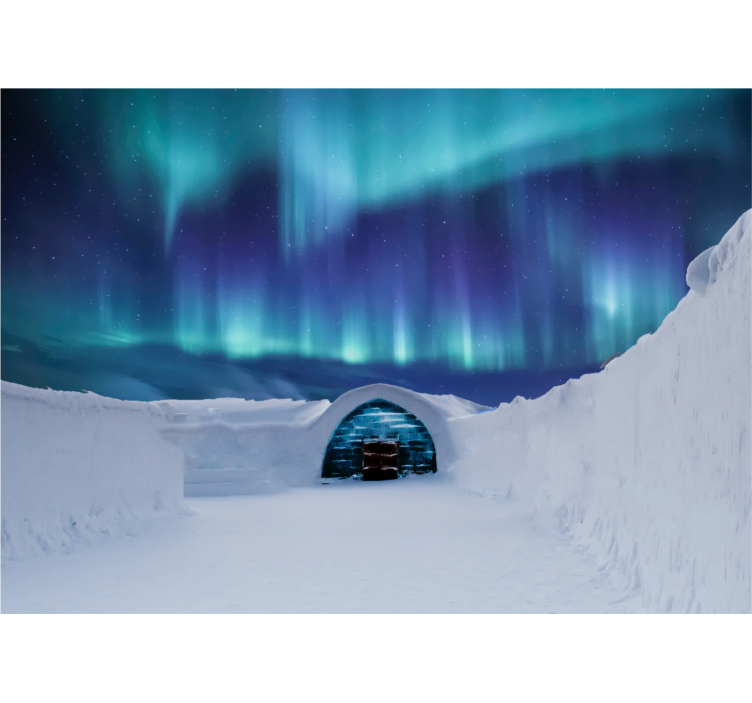 Landscape wall mural aurora borealis paradise - TenStickers