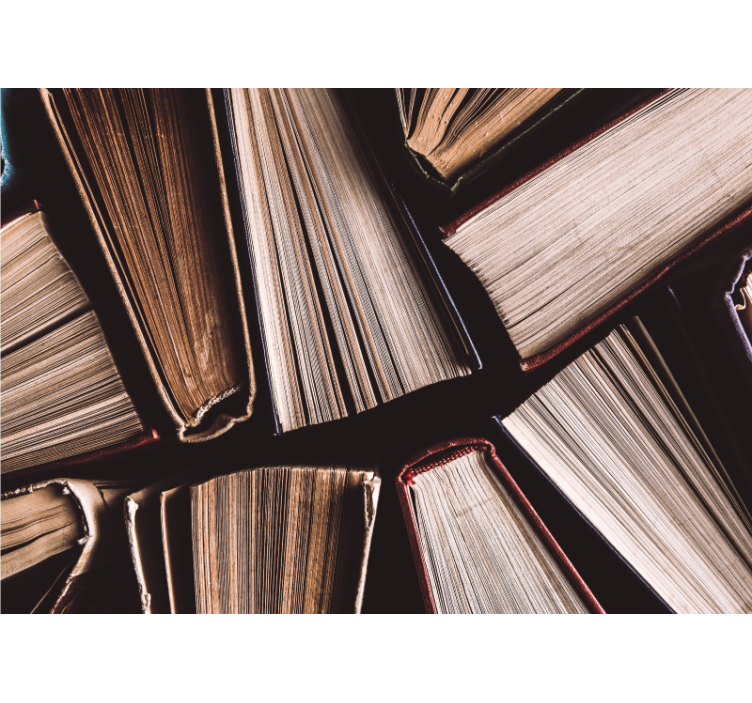 Art wall mural books piled together - TenStickers