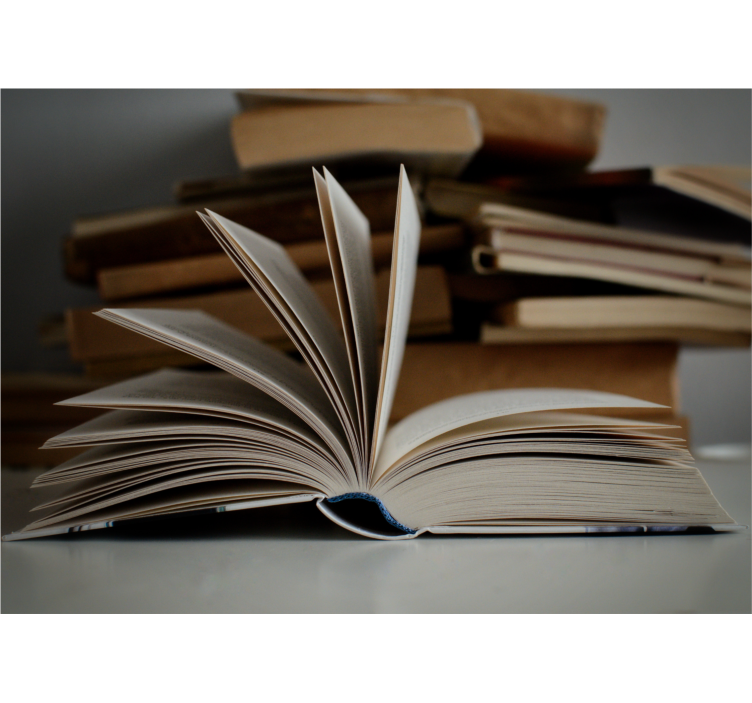 Quote wall mural open book setting - TenStickers