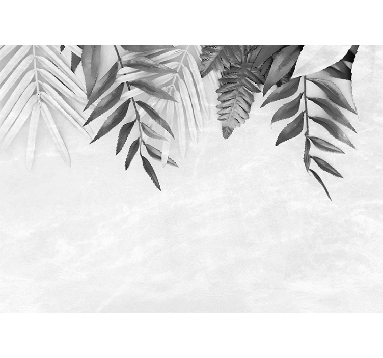 Wall mural nature monochrome leaf designs - TenStickers