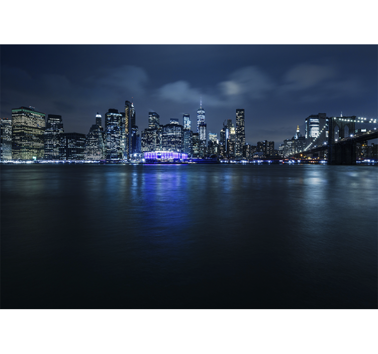Wall mural new york cityscape at night - TenStickers