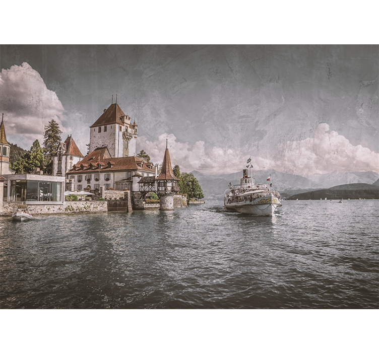 City wall mural heritage fortress landscape - TenStickers