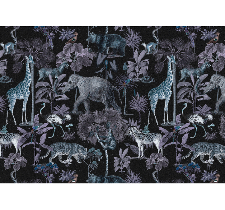 Animals wall mural wildlife safari scene - TenStickers