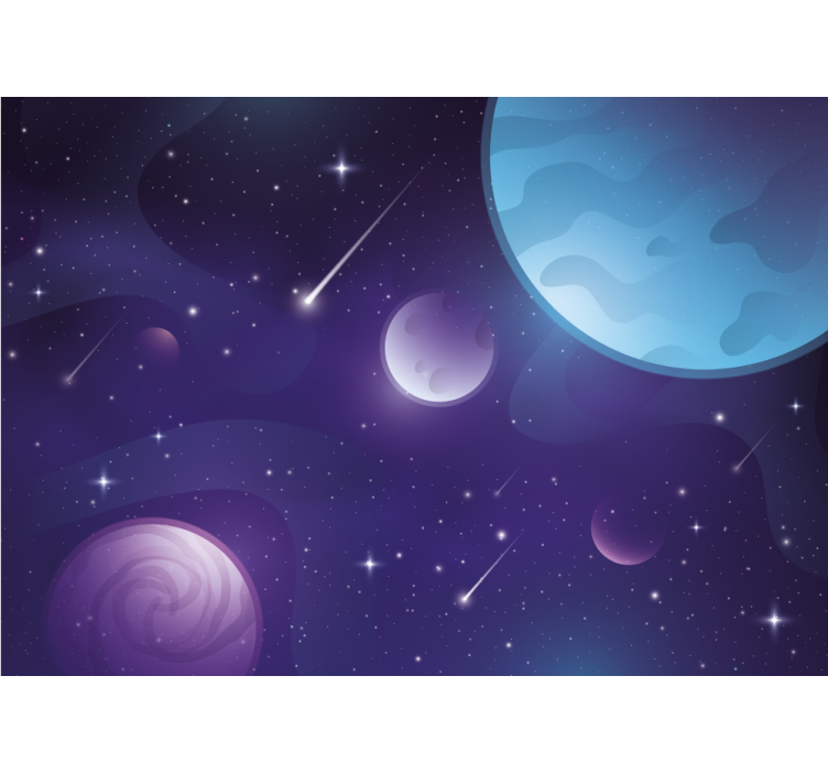 Space wall mural celestial orbital view - TenStickers