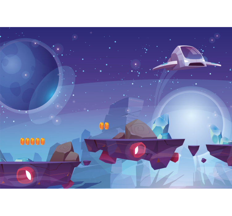 Wall mural fantasy space adventure scene - TenStickers