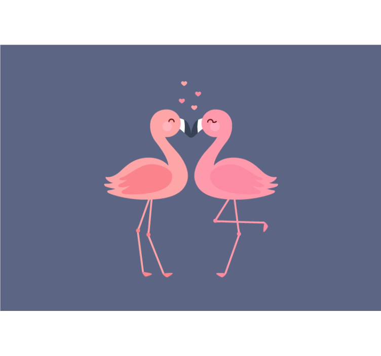 Romantic wall mural flamingos in affection - TenStickers