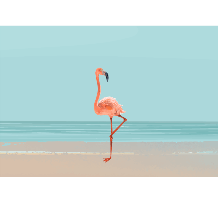 Under the sea wall mural flamingo at the shore - TenStickers