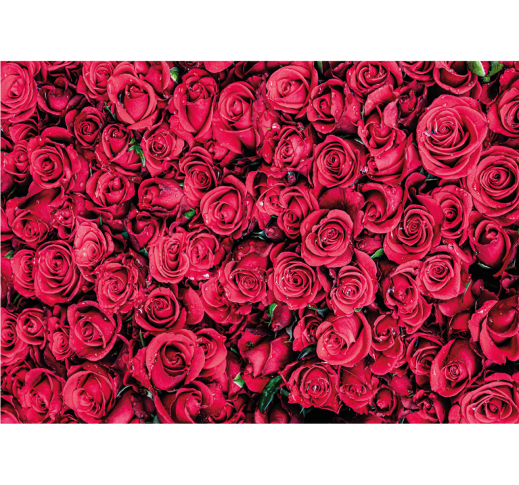 Red flowers with background 3D Wall Mural - TenStickers