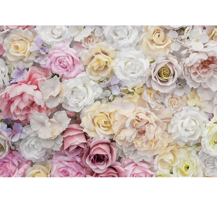 White roses bouquet 3D Wall Mural - TenStickers