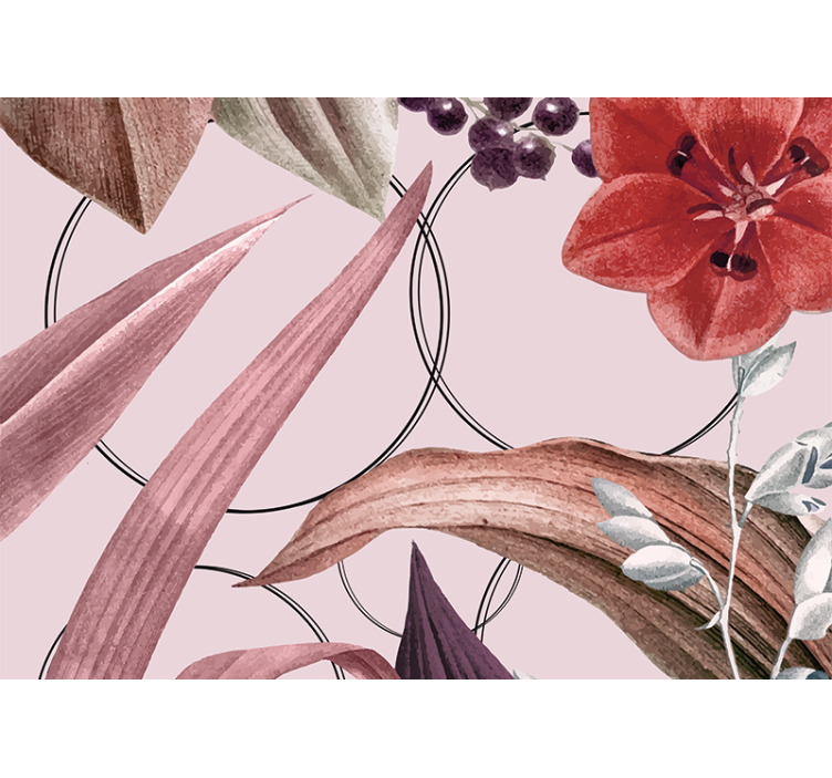 Flower wall mural floral pattern design - TenStickers