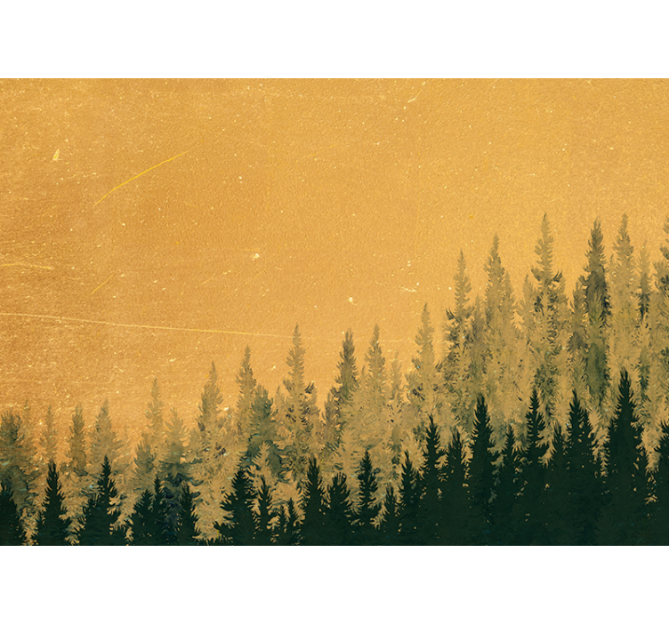 Wall mural nature pine tree silhouette - TenStickers