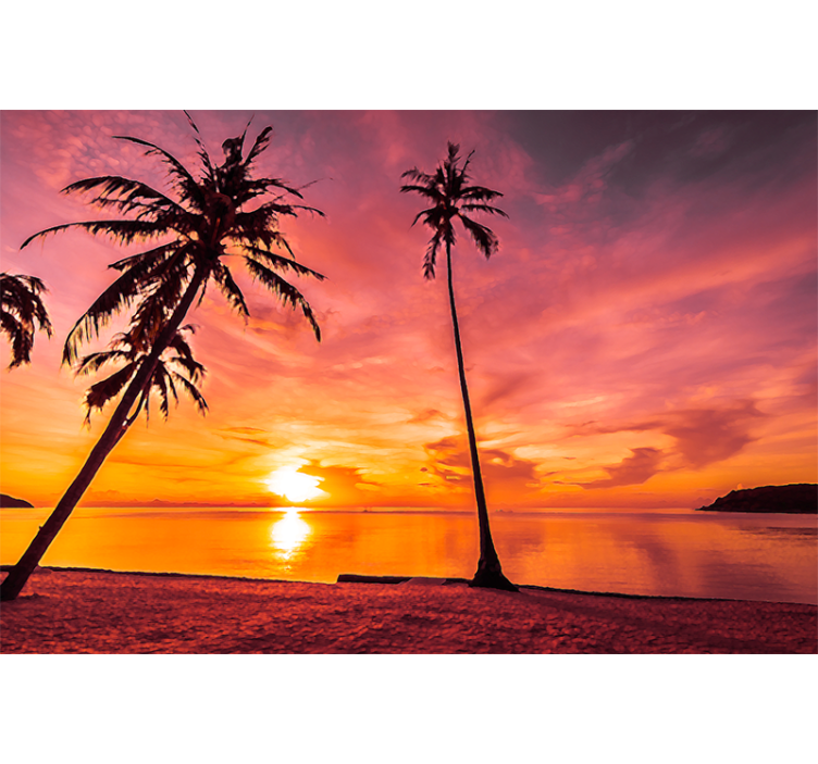 Wall mural nature tropical sunset view - TenStickers