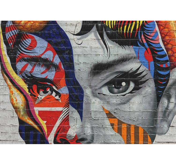 Audrey Hepburn graffiti Urban Art Wall Mural - TenStickers