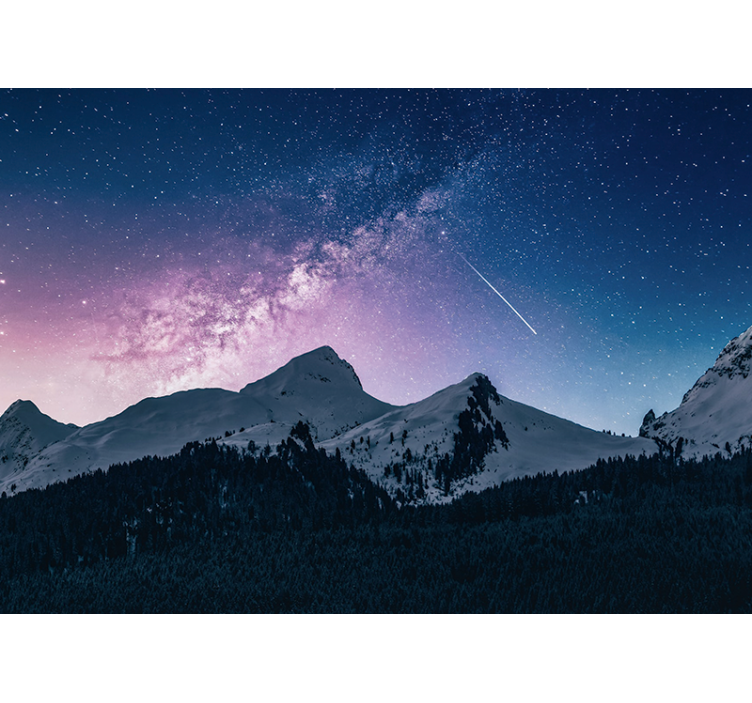 Wall mural mountain majestic starry night - TenStickers