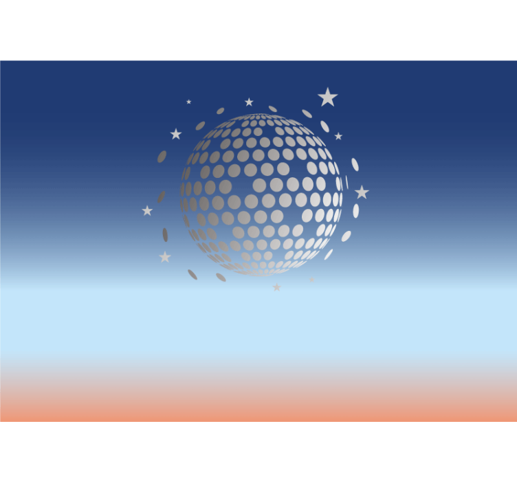 Music wall mural with disco ball design - TenStickers