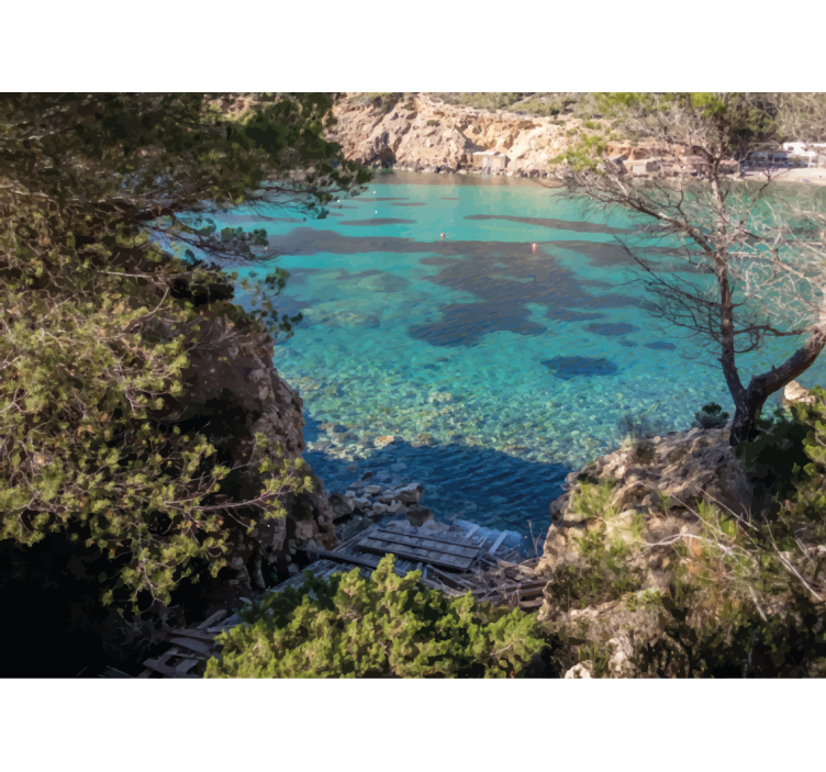 Wall mural nature clear coastal landscape - TenStickers