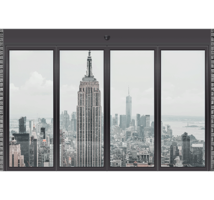 Window with Empire State city wall mural - TenStickers