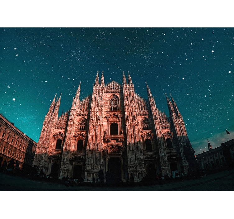 Wall mural madrid milan cathedral night scene - TenStickers