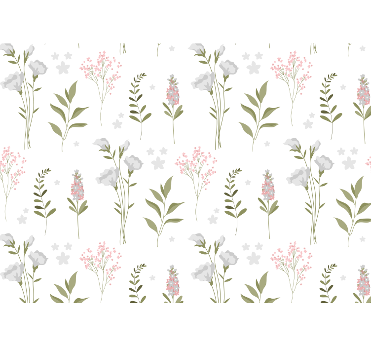 Flower wall mural with subtle floral designs - TenStickers