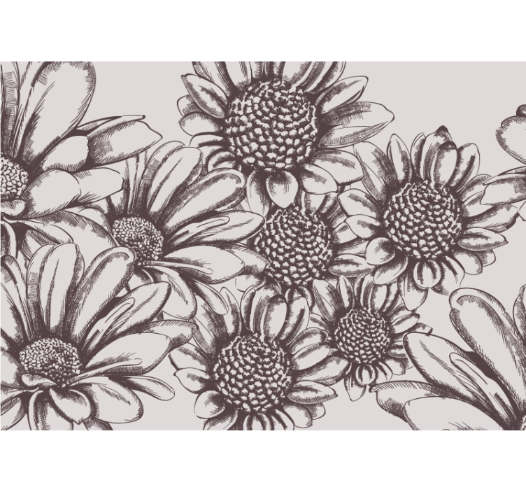 Flower wall mural daisy flower pattern - TenStickers