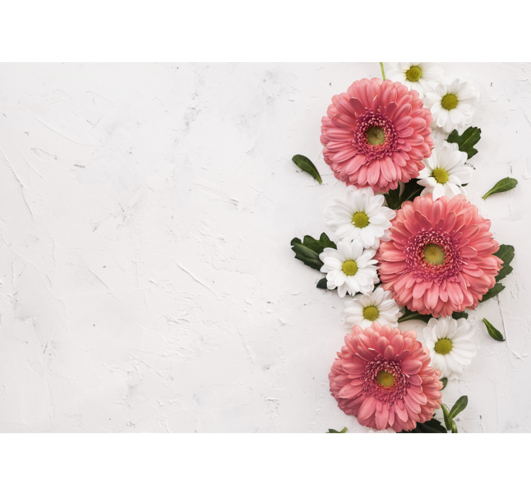 Flower wall mural pink floral arrangement - TenStickers