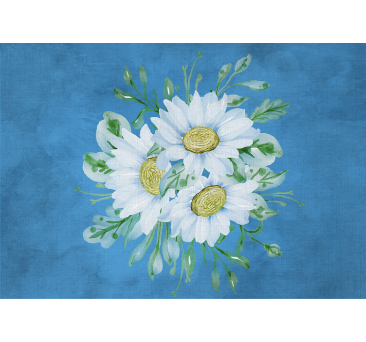 Flower wall mural daisy flower arrangement - TenStickers