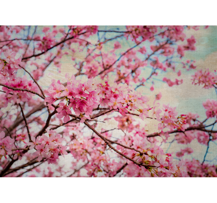 Flower wall mural sakura branches design - TenStickers