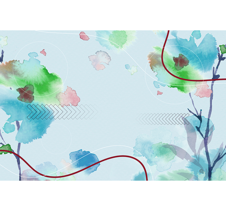 Wall mural nature soft watercolor greens - TenStickers