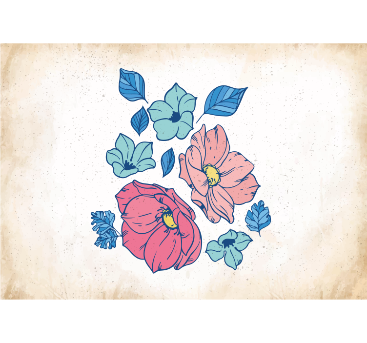 Blush floral composition flower wall mural - TenStickers