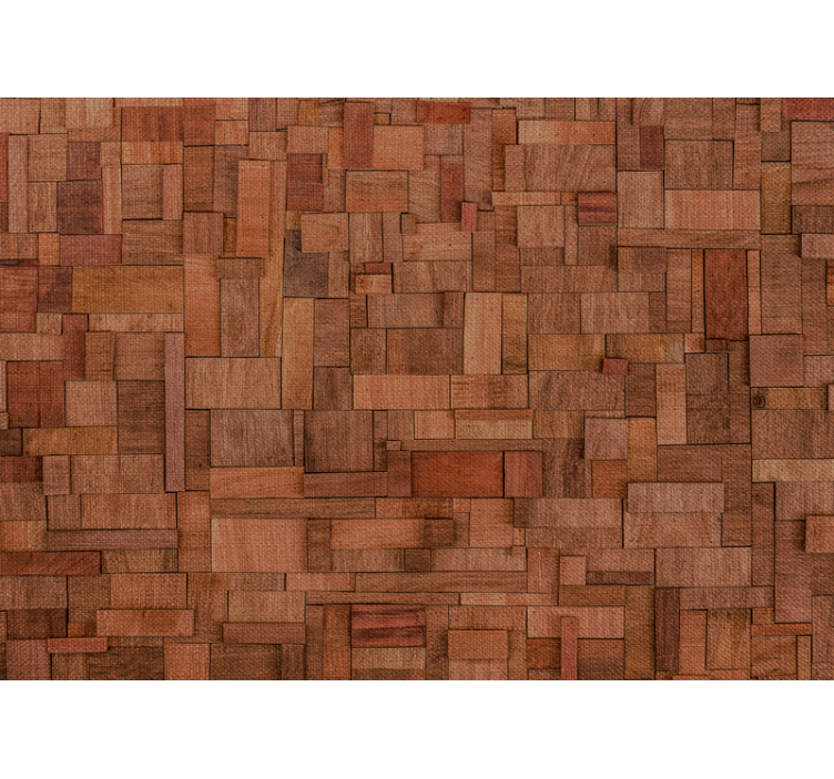 Mural stone wall textured wooden planks - TenStickers