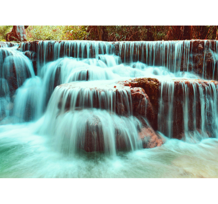 Wall mural waterfall serene cascade flow - TenStickers