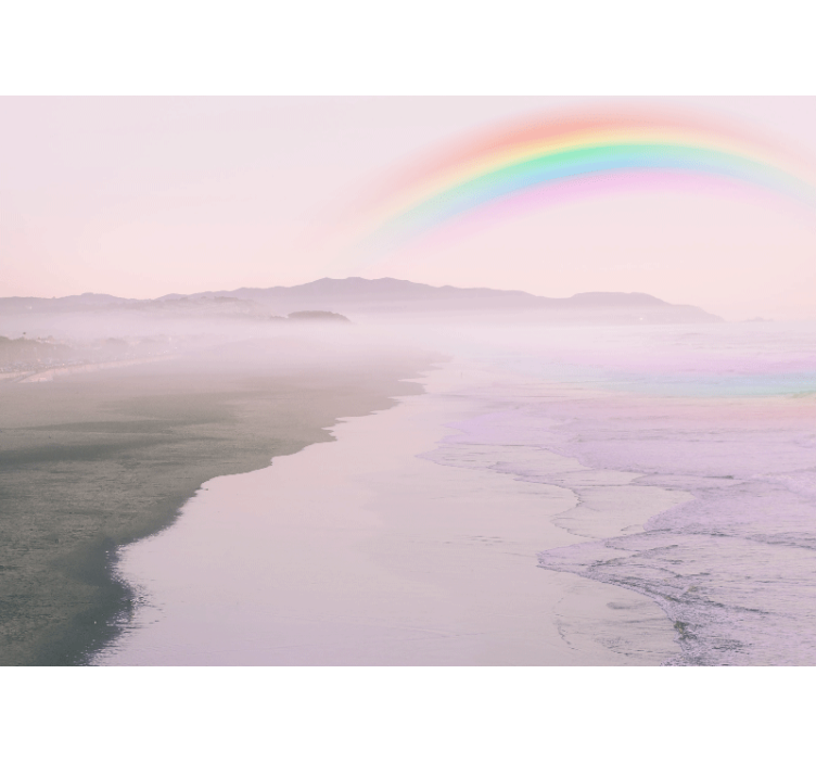 Wall mural nature serene beach rainbow - TenStickers