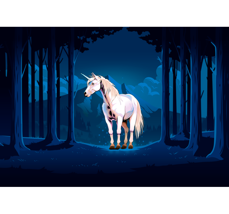Wall mural fantasy majestic unicorn scene - TenStickers