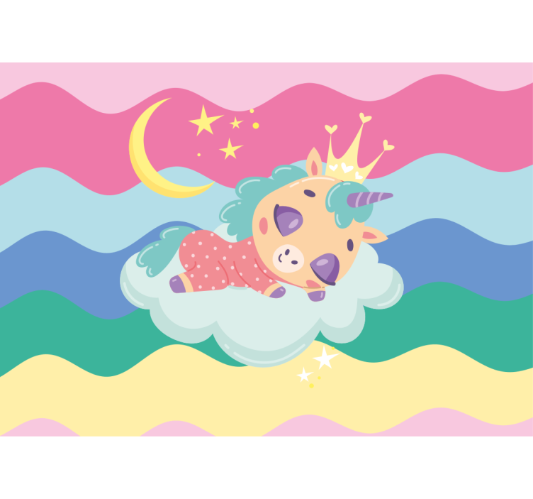 People wall mural of a dreaming unicorn fantasy - TenStickers
