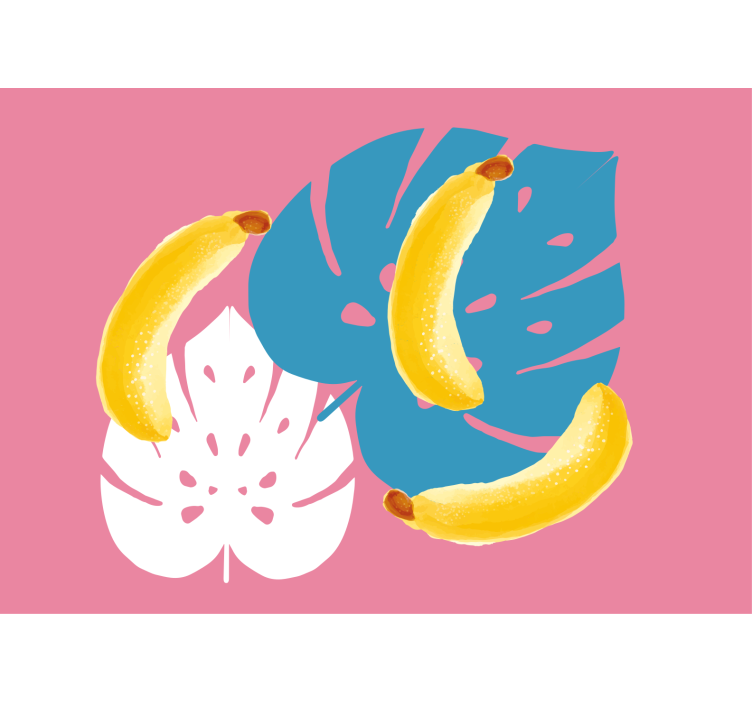 Flower wall mural bananas and leaves design - TenStickers