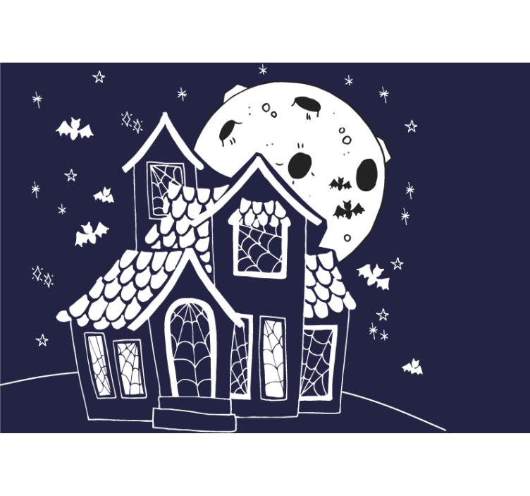 Wall mural halloween spooky haunted house decor - TenStickers