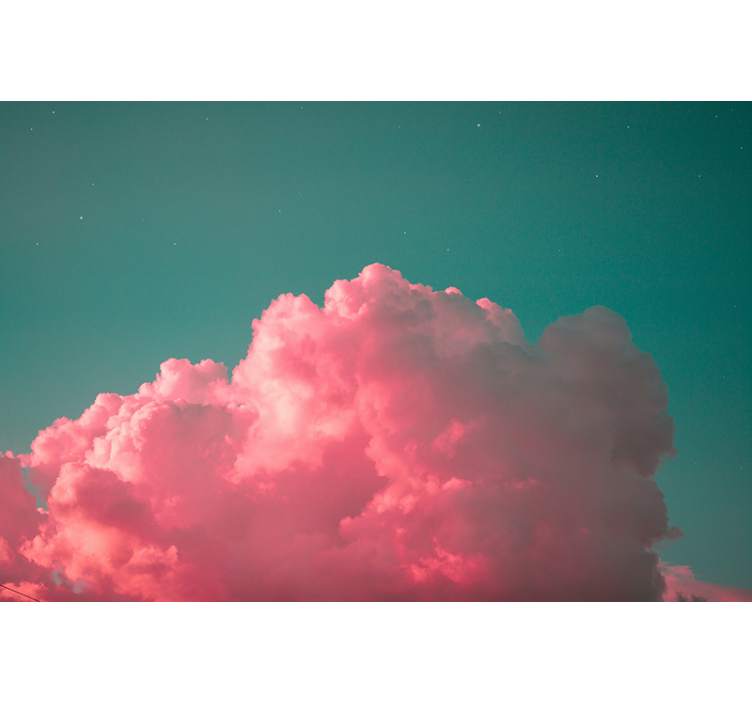 Dreamy pink clouds sky wall mural - TenStickers