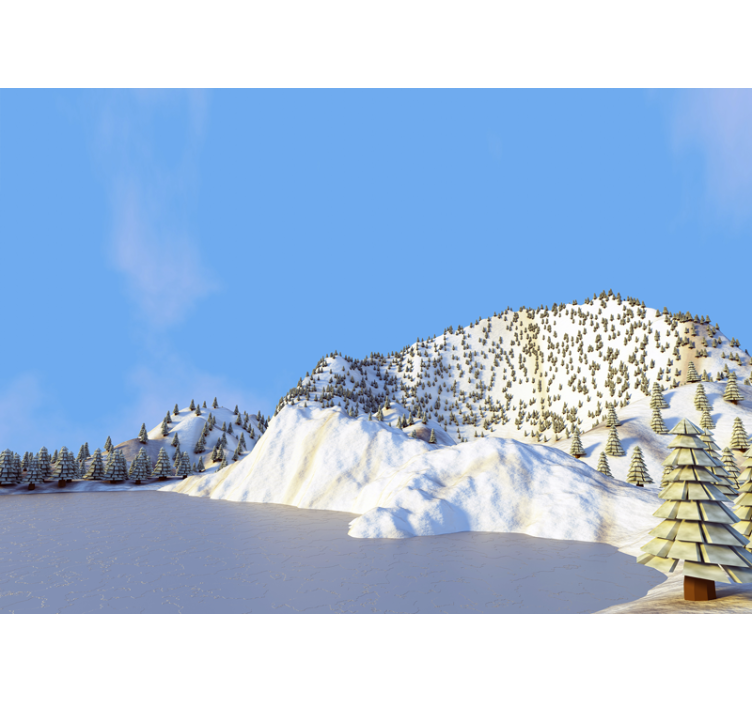 Landscape wall mural winter mountain scene - TenStickers