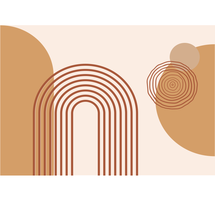 Abstract wall mural with geometric curved lines - TenStickers