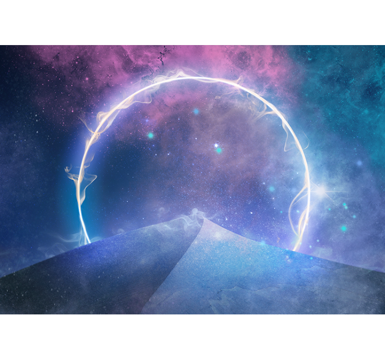 Space wall mural galactic circle portal - TenStickers