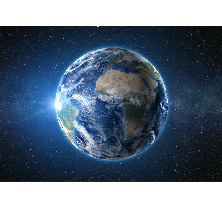 World map wallpaper planet earth from orbit - TenStickers
