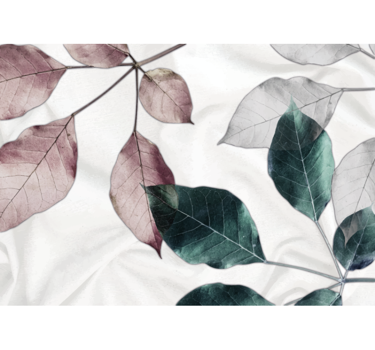 Flower wall mural with delicate leaf patterns - TenStickers