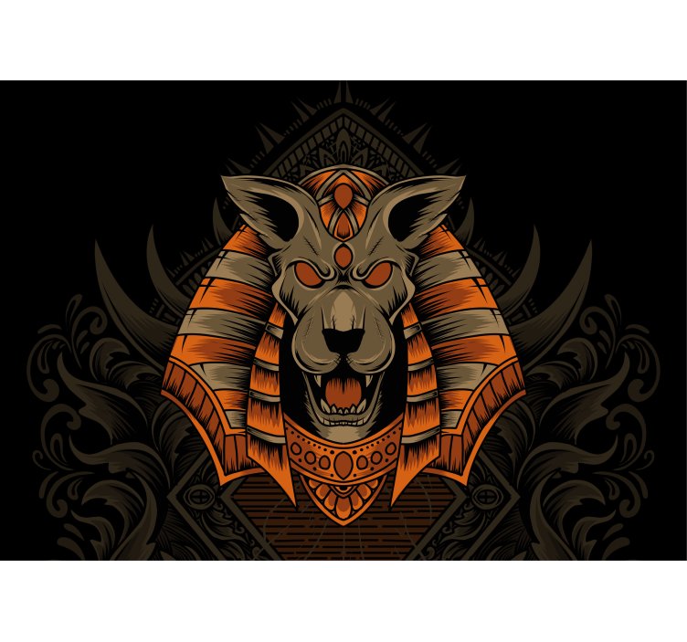 Lion wall mural fierce egyptian warrior art - TenStickers