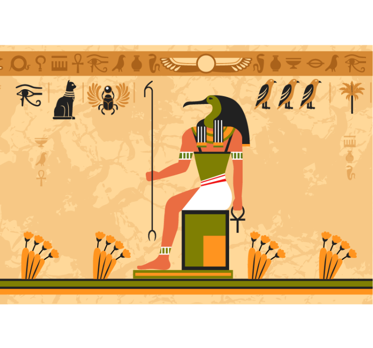 'Egyptian' God of the Moon modern wall mural - TenStickers