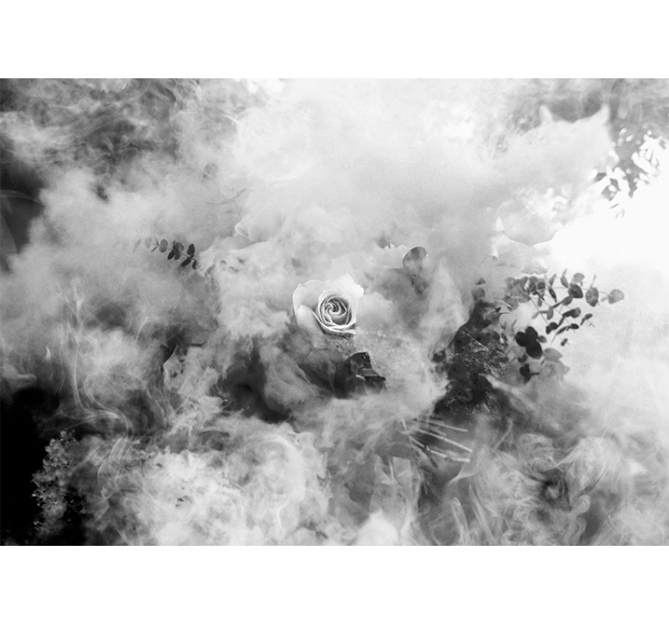 Flower wall mural ethereal white rose - TenStickers