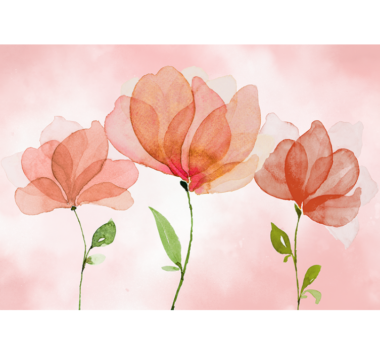 Elegant floral blooms flower wall mural - TenStickers