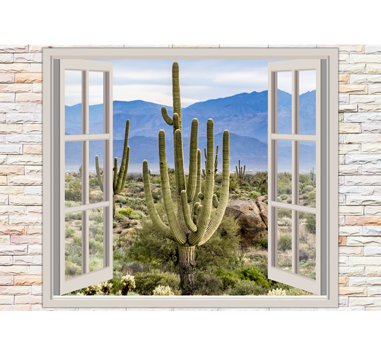 Wall mural nature desert cactus scene - TenStickers