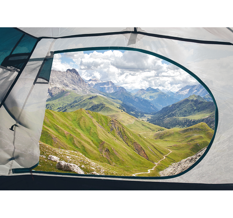 Green cool mountain 3D Wall Mural - TenStickers