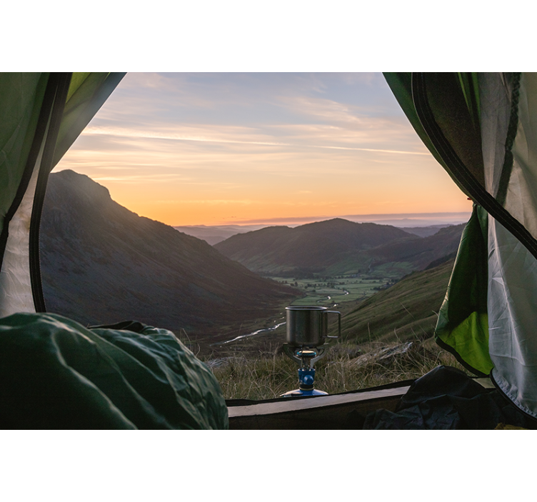 Landscape wall mural picturesque mountain view - TenStickers